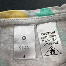 Load image into Gallery viewer, Girls Target, floral cotton pyjama t-shirt / top, GUC, size 4,  