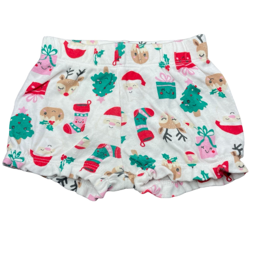 Girls Baby Berry, soft cotton Christmas shorts, EUC, size 0,  