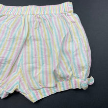 Load image into Gallery viewer, Girls Monsoon, striped lightweight cotton shorts, elasticated, GUC, size 2,  