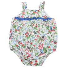 Load image into Gallery viewer, Girls Ollies Place, lightweight floral cotton summer romper, birds, GUC, size 000,  