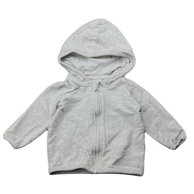 unisex Anko, oatmeal marle zip up hooded top, EUC, size 00,  
