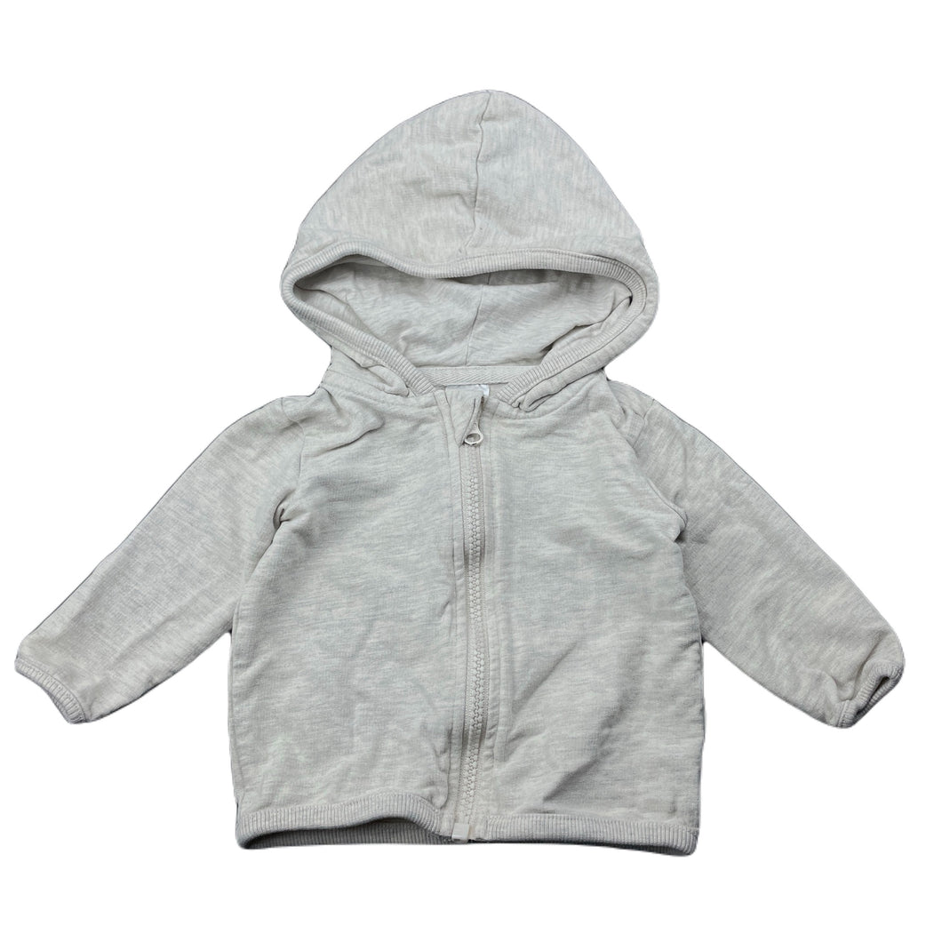unisex Anko, oatmeal marle zip up hooded top, EUC, size 00,  