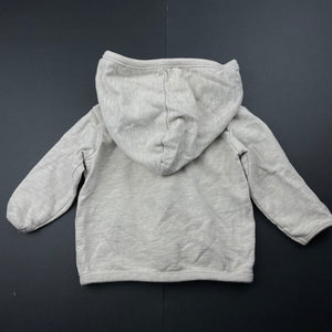 unisex Anko, oatmeal marle zip up hooded top, EUC, size 00,  