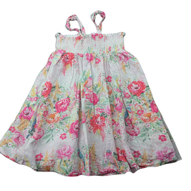 Girls Bebe by Minihaha, lightweight floral cotton summer dress, GUC, size 1, L: 44cm