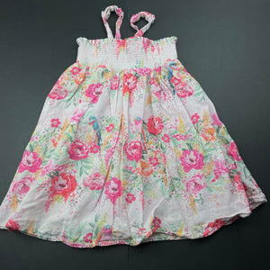 Girls Bebe by Minihaha, lightweight floral cotton summer dress, GUC, size 1, L: 44cm