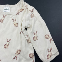 Load image into Gallery viewer, unisex Anko, organic cotton bodysuit / romper rabbits, EUC, size 00,  