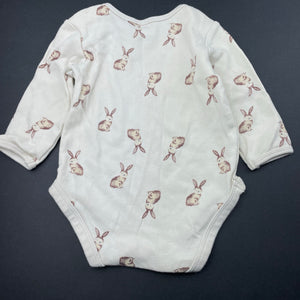 unisex Anko, organic cotton bodysuit / romper rabbits, EUC, size 00,  