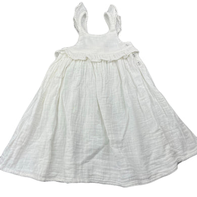 Girls JAMIE KAY, crinkle organic cotton summer dress, small mark on front, FUC, size 0, L: 48cm