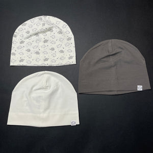 unisex H&M, set of 3 cotton blend beanies, NEW, size 3-4,  