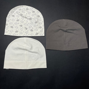 unisex H&M, set of 3 cotton blend beanies, NEW, size 3-4,  