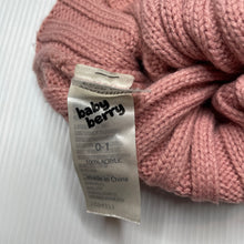 Load image into Gallery viewer, Girls Baby Berry, pink knitted hat / beanie, FUC, size 0-1,  