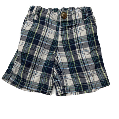 Boys Baby Biz, checked lightweight cotton shorts, elasticated, GUC, size 000,  