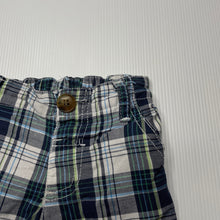 Load image into Gallery viewer, Boys Baby Biz, checked lightweight cotton shorts, elasticated, GUC, size 000,  