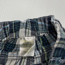 Load image into Gallery viewer, Boys Baby Biz, checked lightweight cotton shorts, elasticated, GUC, size 000,  