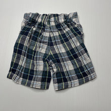 Load image into Gallery viewer, Boys Baby Biz, checked lightweight cotton shorts, elasticated, GUC, size 000,  