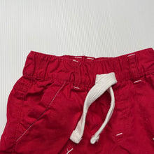 Load image into Gallery viewer, Boys Baby Biz, red cotton shorts, elasticated, GUC, size 00,  