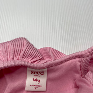 Girls Seed, pink riibed swim one-piece, small mark neck, FUC, size 0,  