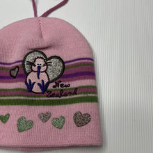 Load image into Gallery viewer, Girls New Zealand, knitted hat / beanie, EUC, size 4-6,  