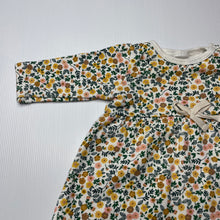 Load image into Gallery viewer, Girls Baby Berry, fleece lined floral long sleeve dress, FUC, size 000, L: 33cm