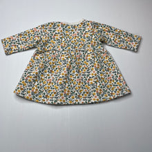 Load image into Gallery viewer, Girls Baby Berry, fleece lined floral long sleeve dress, FUC, size 000, L: 33cm