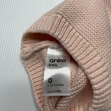 Load image into Gallery viewer, Girls Anko, pink knitted cotton hat / beanie, EUC, size 0,  