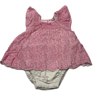 Load image into Gallery viewer, Girls Fox &amp; Finch, pink &amp; white romper dress, GUC, size 000,  