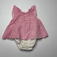 Load image into Gallery viewer, Girls Fox &amp; Finch, pink &amp; white romper dress, GUC, size 000,  