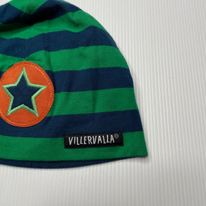 Boys VILLERVALLA, organic cotton blend hat / beanie, EUC, size 00-0,  