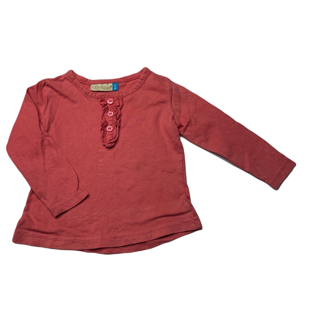 Girls Lily & Dan, cotton long sleeve t-shirt / top, FUC, size 1,  