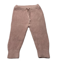 Load image into Gallery viewer, Girls Baby Berry, pink knitted cotton pants / bottoms, elasticated, GUC, size 0,  