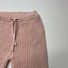 Load image into Gallery viewer, Girls Baby Berry, pink knitted cotton pants / bottoms, elasticated, GUC, size 0,  