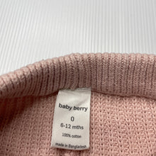 Load image into Gallery viewer, Girls Baby Berry, pink knitted cotton pants / bottoms, elasticated, GUC, size 0,  