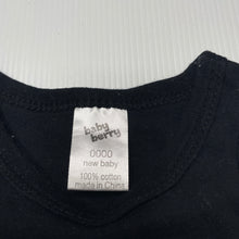 Load image into Gallery viewer, unisex Baby Berry, black cotton singletsuit / romper, GUC, size 0000,  