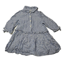 Load image into Gallery viewer, Girls Kids &amp; Co, striped viscose long sleeve dress, EUC, size 1, L: 41cm