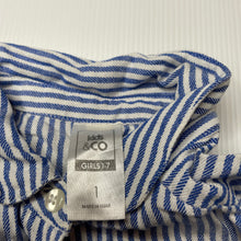 Load image into Gallery viewer, Girls Kids &amp; Co, striped viscose long sleeve dress, EUC, size 1, L: 41cm