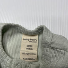 Load image into Gallery viewer, unisex Baby Berry, ribbed organic cotton bodysuit / romper, EUC, size 00000,  