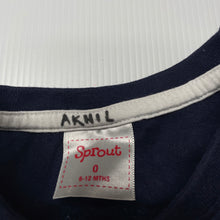 Load image into Gallery viewer, Boys Sprout, navy cotton t-shirt / top, GUC, size 0,  