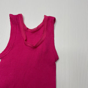 Girls Bonds, pink ribbed cotton singlet top, EUC, size 0000,  