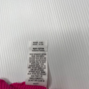 Girls Bonds, pink ribbed cotton singlet top, EUC, size 0000,  