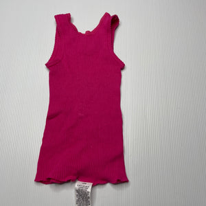 Girls Bonds, pink ribbed cotton singlet top, EUC, size 0000,  