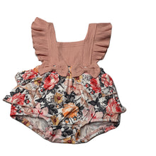 Load image into Gallery viewer, Girls floral, ruffle summer romper, EUC, size 0-1,  