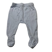 Load image into Gallery viewer, unisex Marquise, blue cotton footed leggings / bottoms, EUC, size 0000,  