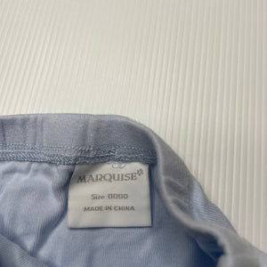 unisex Marquise, blue cotton footed leggings / bottoms, EUC, size 0000,  