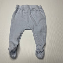 Load image into Gallery viewer, unisex Marquise, blue cotton footed leggings / bottoms, EUC, size 0000,  