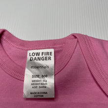 Load image into Gallery viewer, Girls Essentials, pink cotton bodysuit / romper, EUC, size 000,  