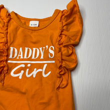 Load image into Gallery viewer, Girls orange, ruffle bodysuit / romper, EUC, size 0,  