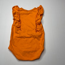 Load image into Gallery viewer, Girls orange, ruffle bodysuit / romper, EUC, size 0,  