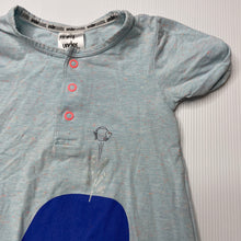 Load image into Gallery viewer, Boys Under Works, blue stretchy romper, whale, FUC, size 0,  