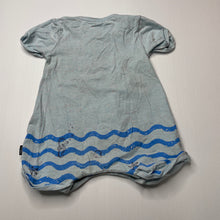 Load image into Gallery viewer, Boys Under Works, blue stretchy romper, whale, FUC, size 0,  