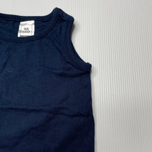 Load image into Gallery viewer, unisex Kids &amp; Co, navy cotton singlet top, EUC, size 0000,  